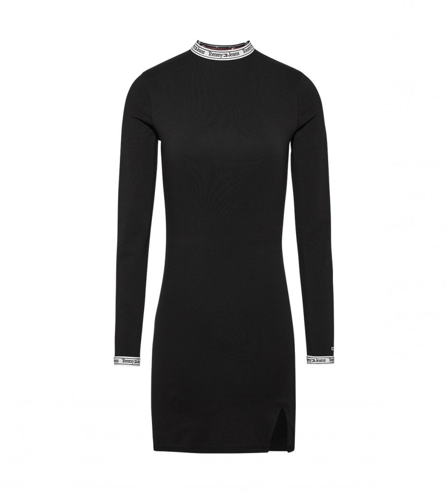 Vestido justo preto com logo da Tommy Jeans