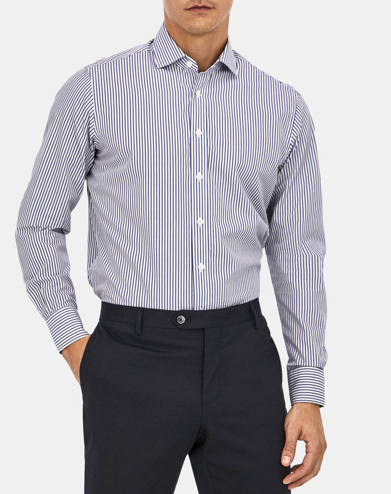 Hackett London Chemise Slim Fit rayée bleue