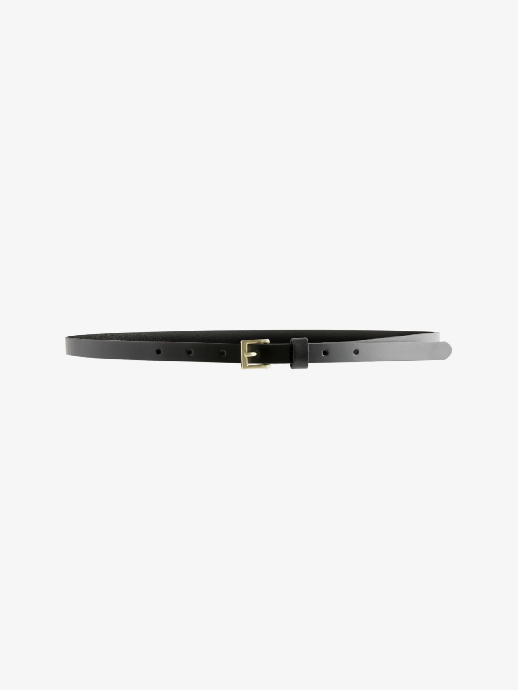 Zwart met goud - Smalle leren riem