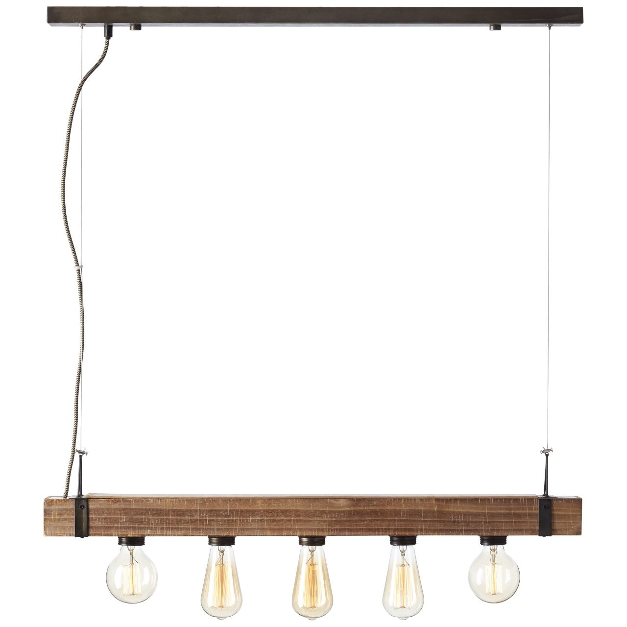 Brilliant Pendelleuchte »Woodhill« E27 1 Stk. Hängelampe 5flg antik/schwarz