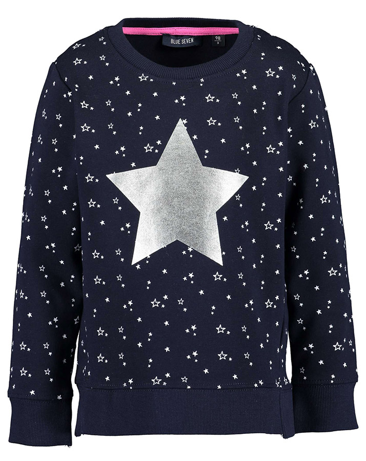 Sweatshirt COSMIC LOVE – SILVER STAR in nachtblau