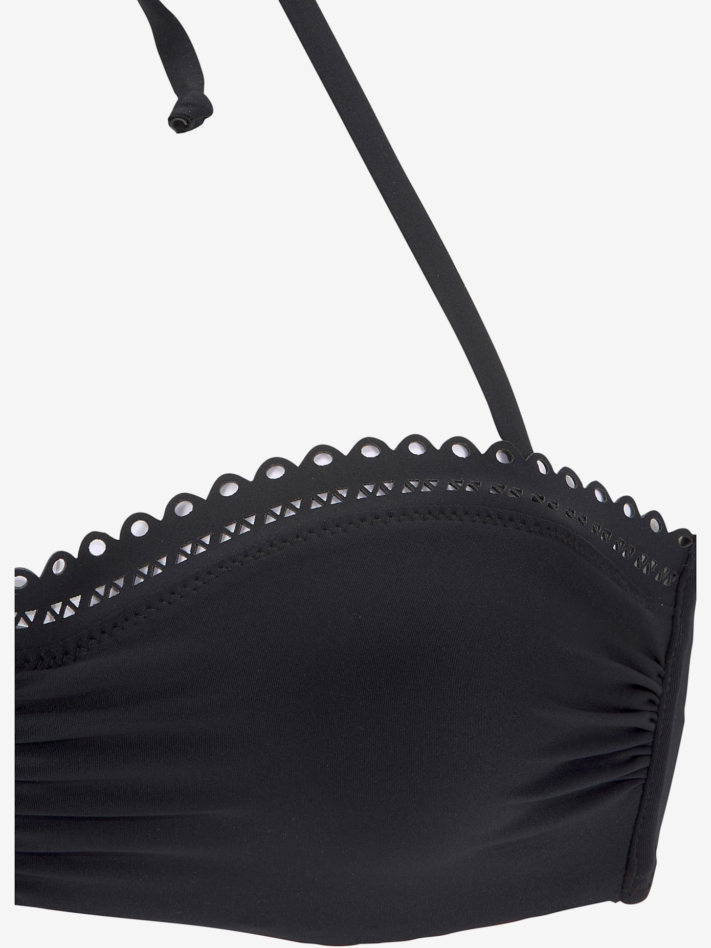 Haut de bikini bandeau à armatures bord découpé au laser tendance