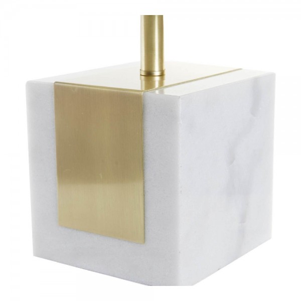Lampe de bureau blanc polyester marbre doré (26 x 26 x 43 cm)