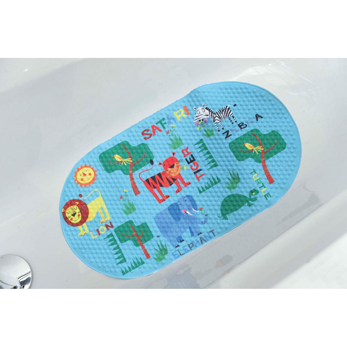 FOND DE BAIGNOIRE IMPRIME SAFARI PVCPOLYESTER 69 X 39 CM ENF