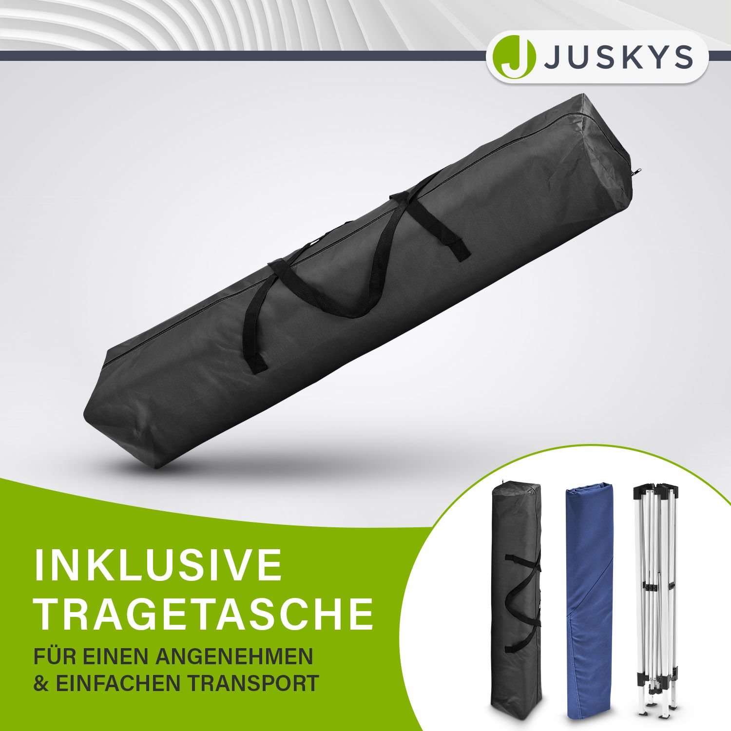 Juskys Faltpavillon Vivara 3x3 m mit Tasche – UV50+ Sonnenschutz Pavillon höhenverstellbar& faltbar