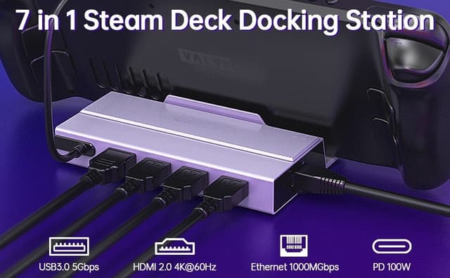 NÖRDIC Steam Deck dockingstation 1 til 7