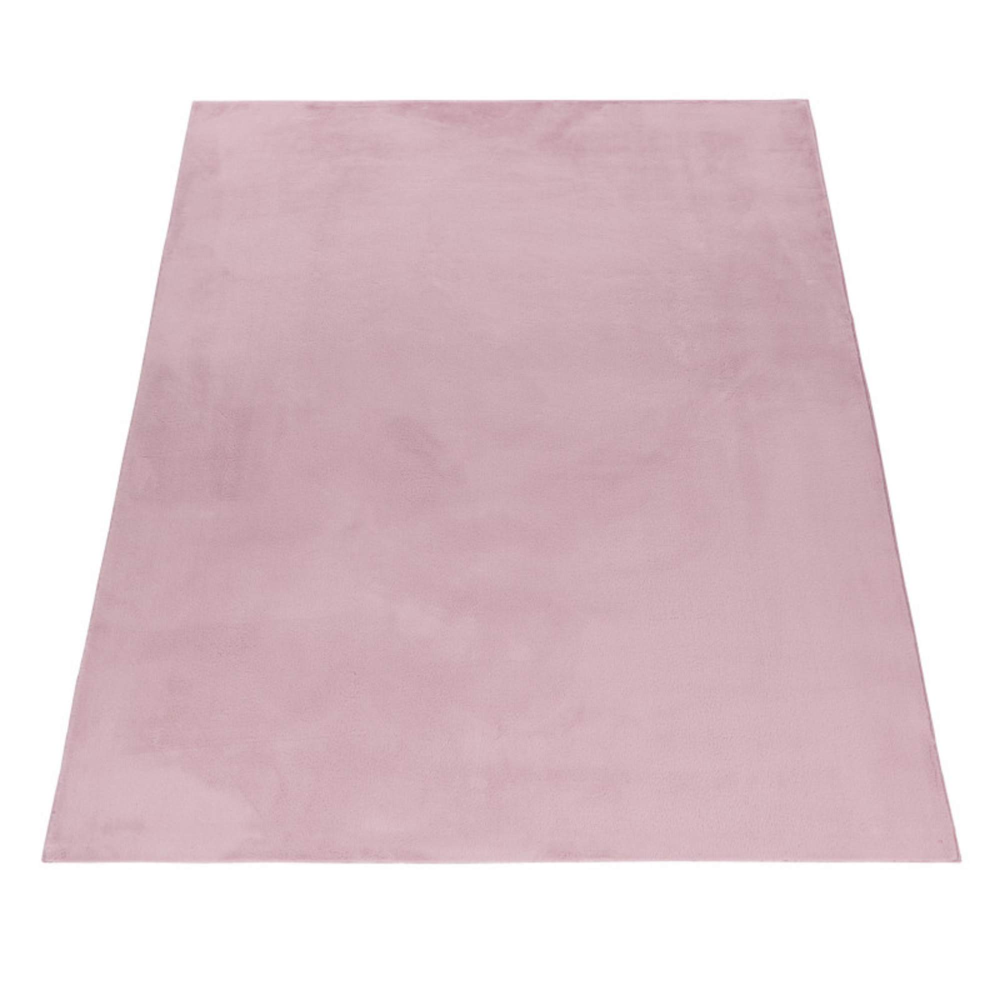 Weicher Hochflor Teppich Wohnzimmer Einfarbig, Felloptik, Flauschig, Rutschfest,
