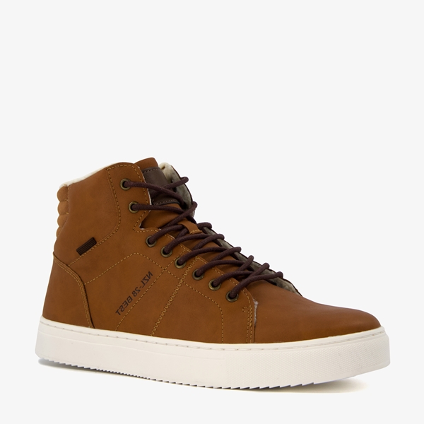 Blue Box hoge heren sneakers cognac