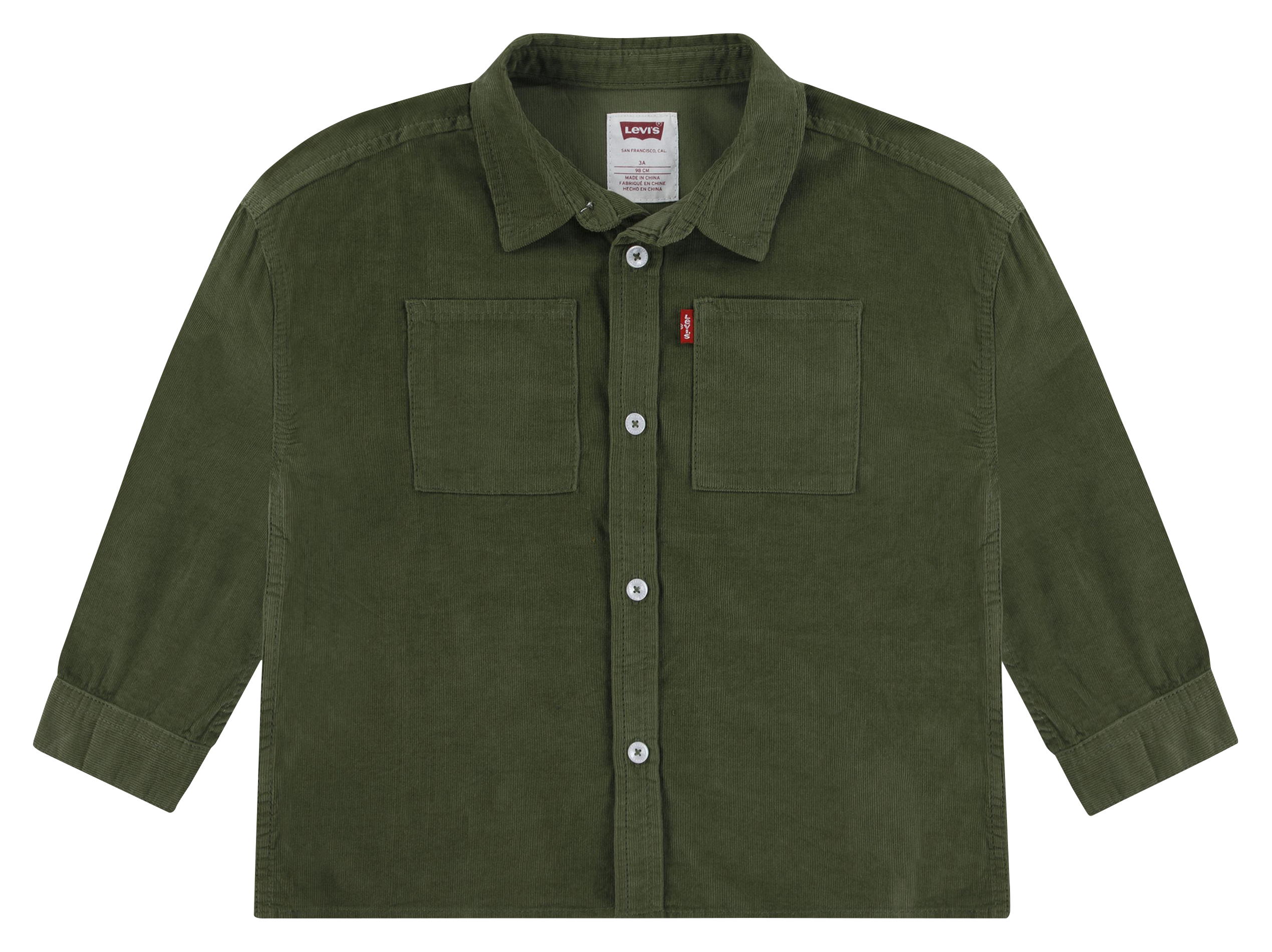 Chemise droite col classique en coton | Vert