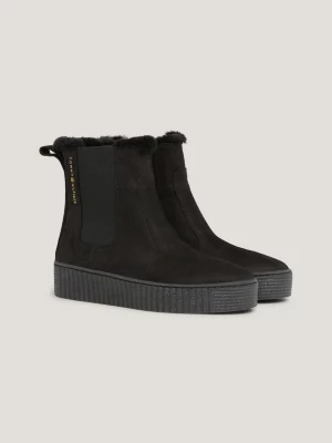 Botas Chelsea Essenciais de Couro com Forro Quente