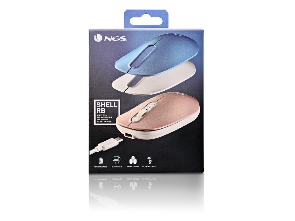 RATO MULTI-DISPOSITIVO SEM FIOS RECARREGÁVEL NGS SHELL-RB