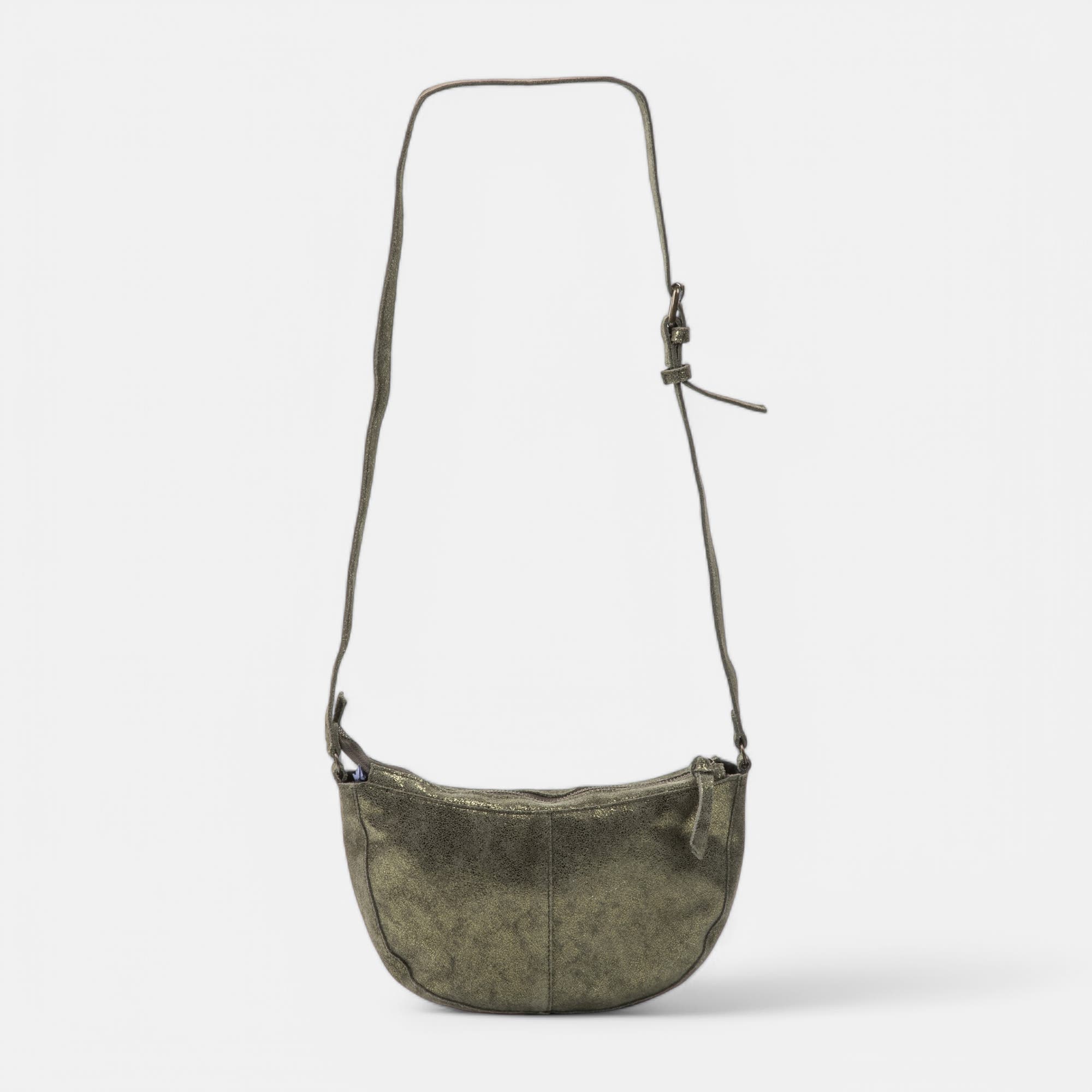 Sac bandoulière en cuir kaki