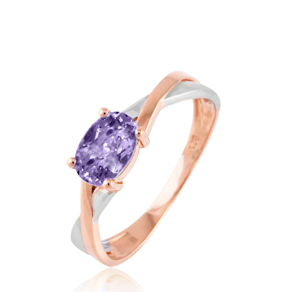 Bague Emeline Or Bicolore Amethyste