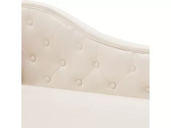 Chaise longue Blanc crème Similicuir