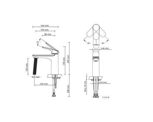 form&style MALDEN wastafelkraan, matzwart