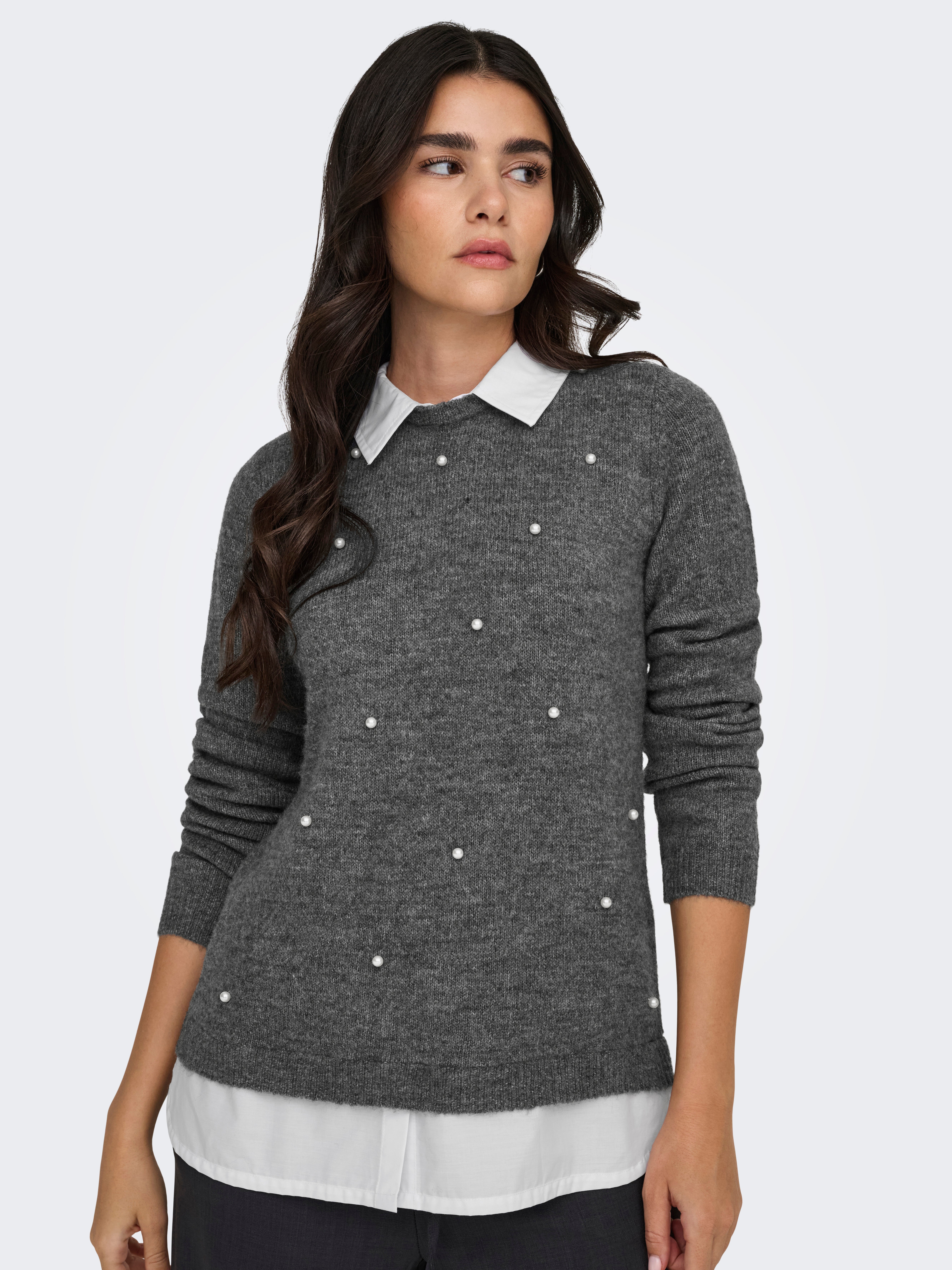 JDYDREA Strickpullover Dark Grey Melange