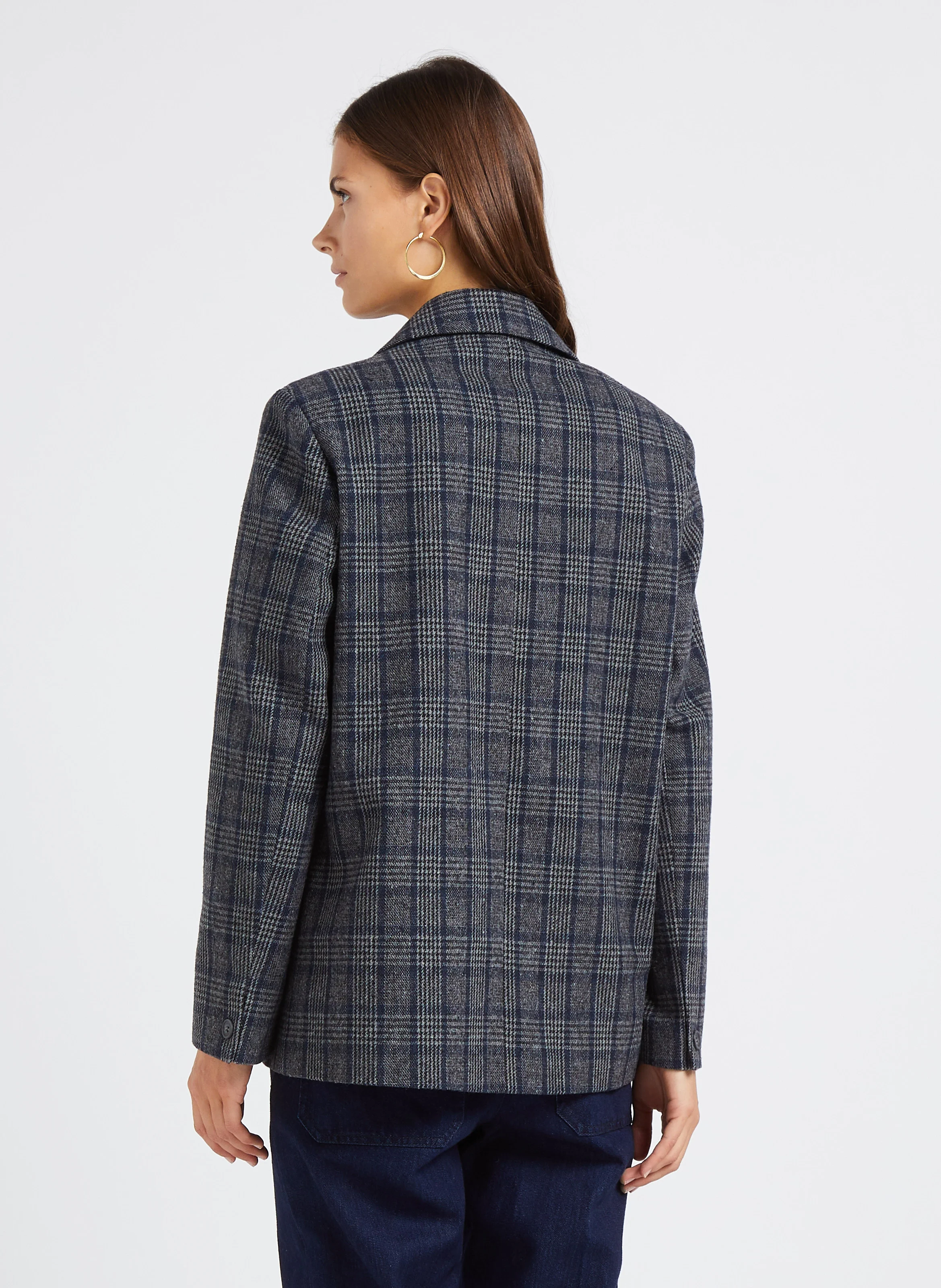 CARL - Blazer col tailleur | Bleu