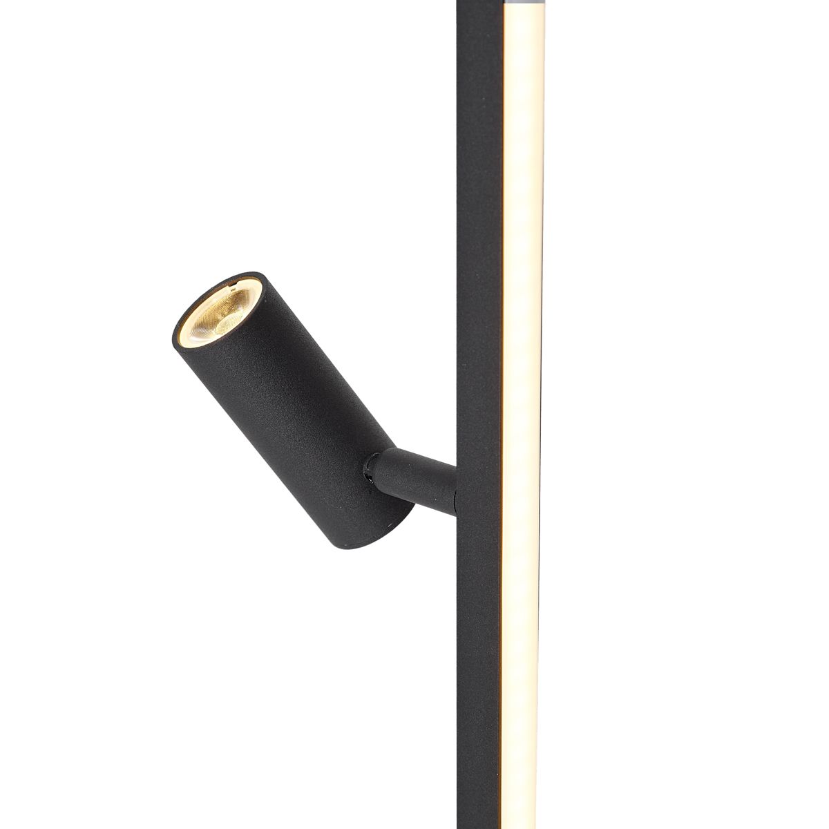 Design vloerlamp zwart met leeslamp incl. LED met touch dimmer - Throttle