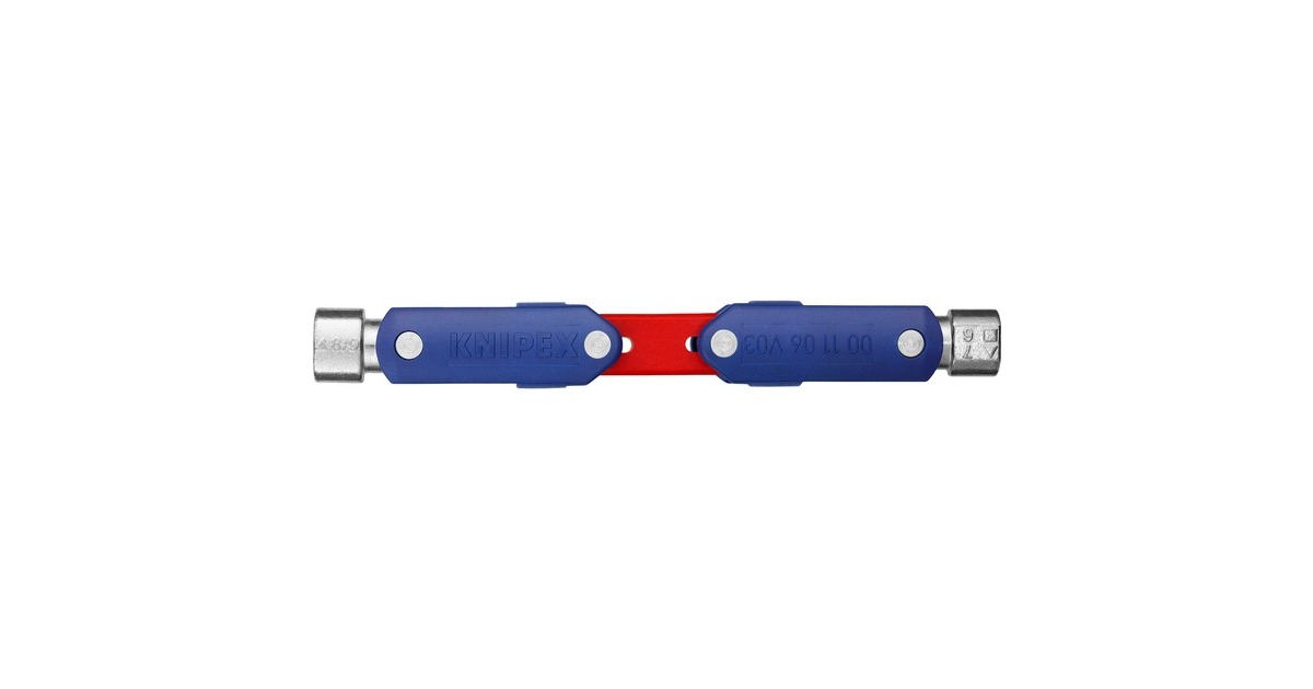 KNIPEXSchakelkastsleutel DoubleJoint 00 11 06 V03 dopsleutel  (Blauw/rood)