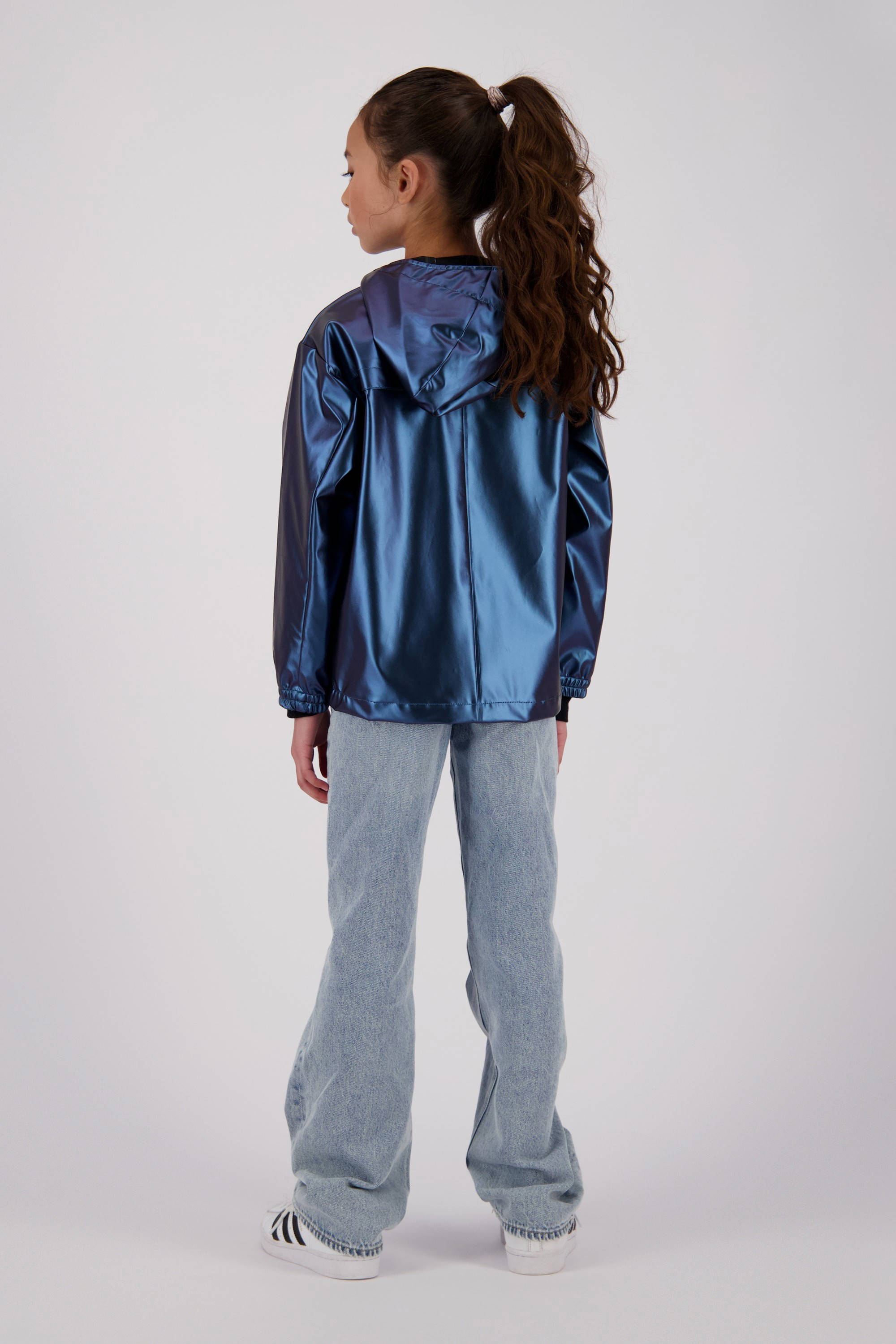 Vingino kids regenjas Lightning blauw metallic