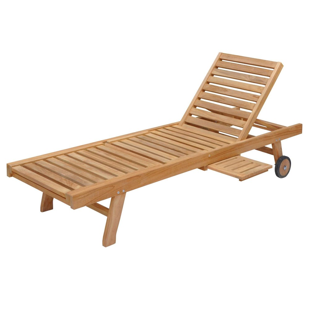 Salento - bain de soleil en teck - chaise longue pliante - bain de soleil pratique et confortable
