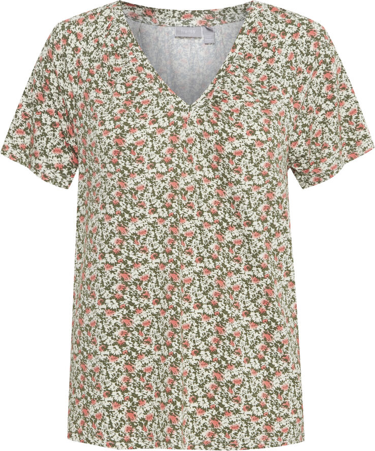 Fransa FRSANIE TEE 1 Loden greeen flower aop hs24