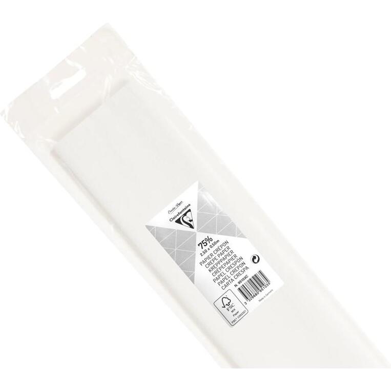PAPIER CRÉPON, Sachet de 1 feuille pliée 75% au format 2,50x0,50m