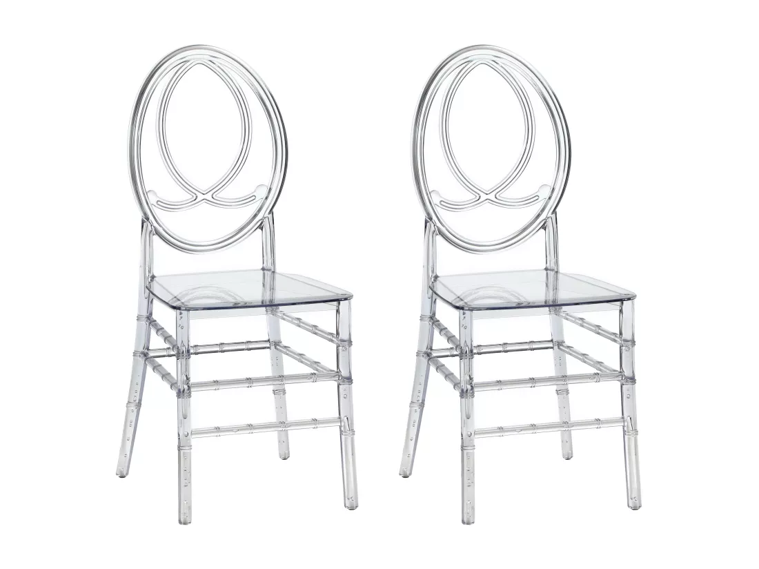 Lot de 2 chaises en polycarbonate plein - Cristal - AMALINE