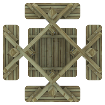 Outdoor Life Products picknicktafel Julia groen hout 120 x 120 cm