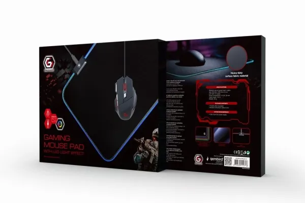 Gembird MP-GAMELED-L Gaming musemåtte med LED lyseffekt, størrelse L (30cm x 80cm)