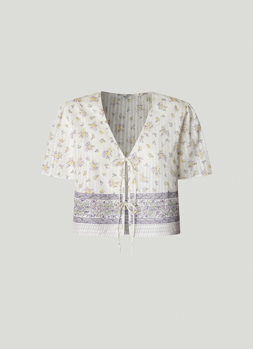 PEPE JEANS<br>Blusa de manga curta com laços