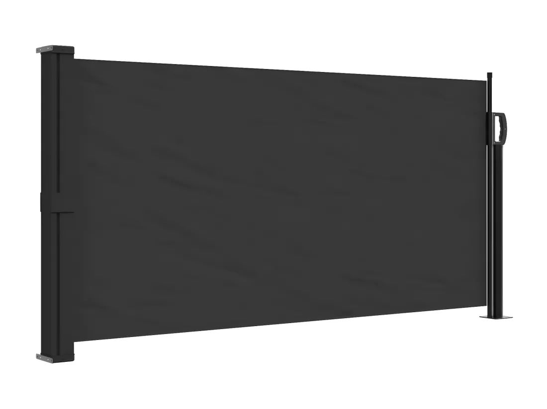 Auvent latéral rétractable noir 100x500 cm