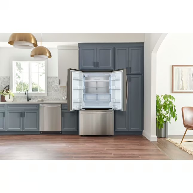 Refrigerador LG Counter-Depth MAX de 26,5 pés cúbicos com portas francesas e máquina de gelo (aço inoxidável) ENERGY STAR