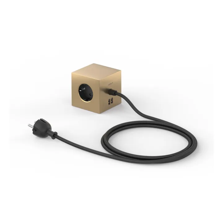Avolt Rallonge Square 1 avec prise USB | Laiton