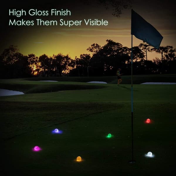 Golfball med LED-lys for nattgolf - hvit