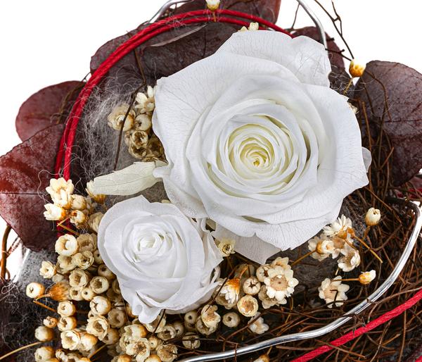 Dehner Kunststoff-Herz mit Longlife-Rose