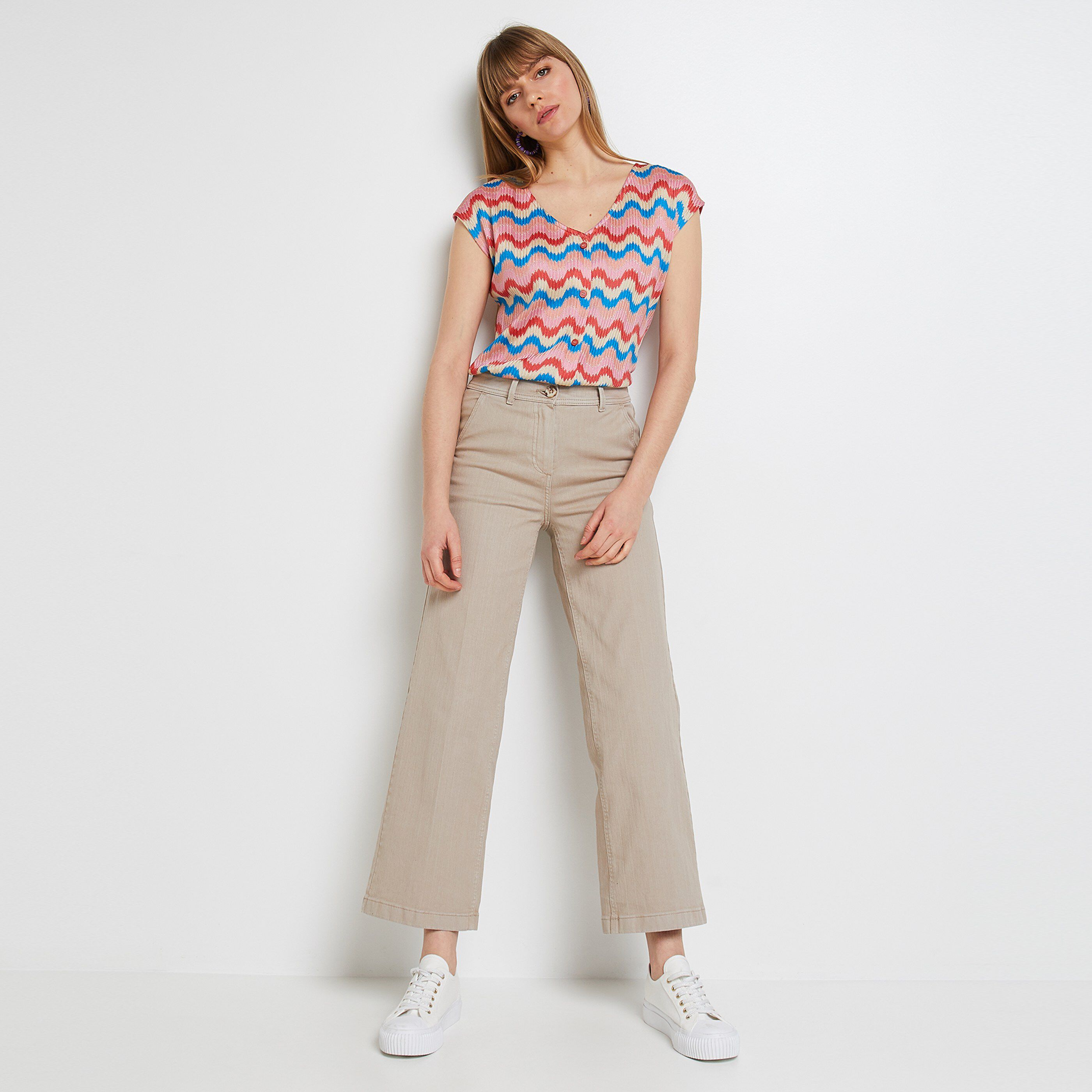 Tshirt gaufré femme - ROSE