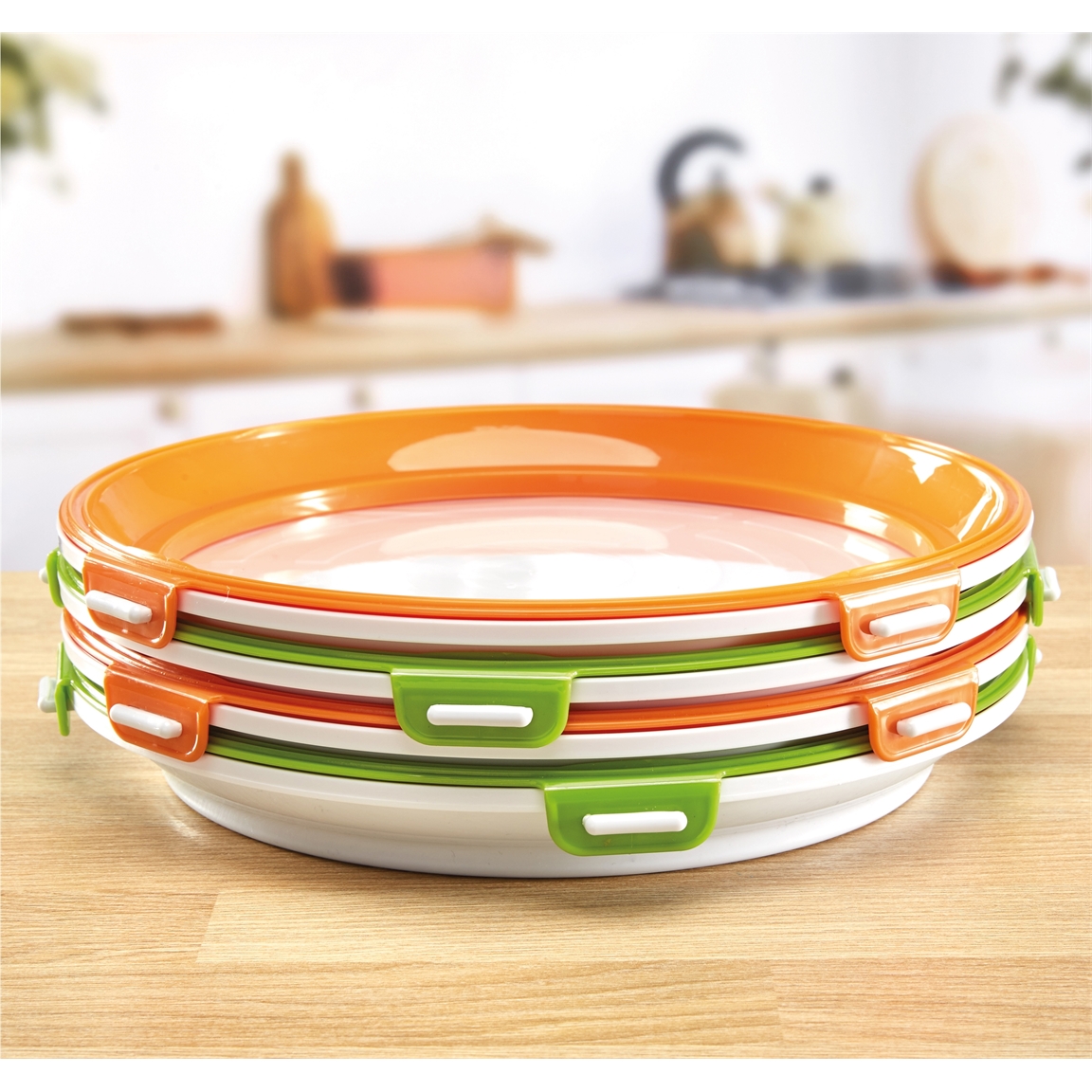 Lot de 2 ou 4 plats de conservation ronds