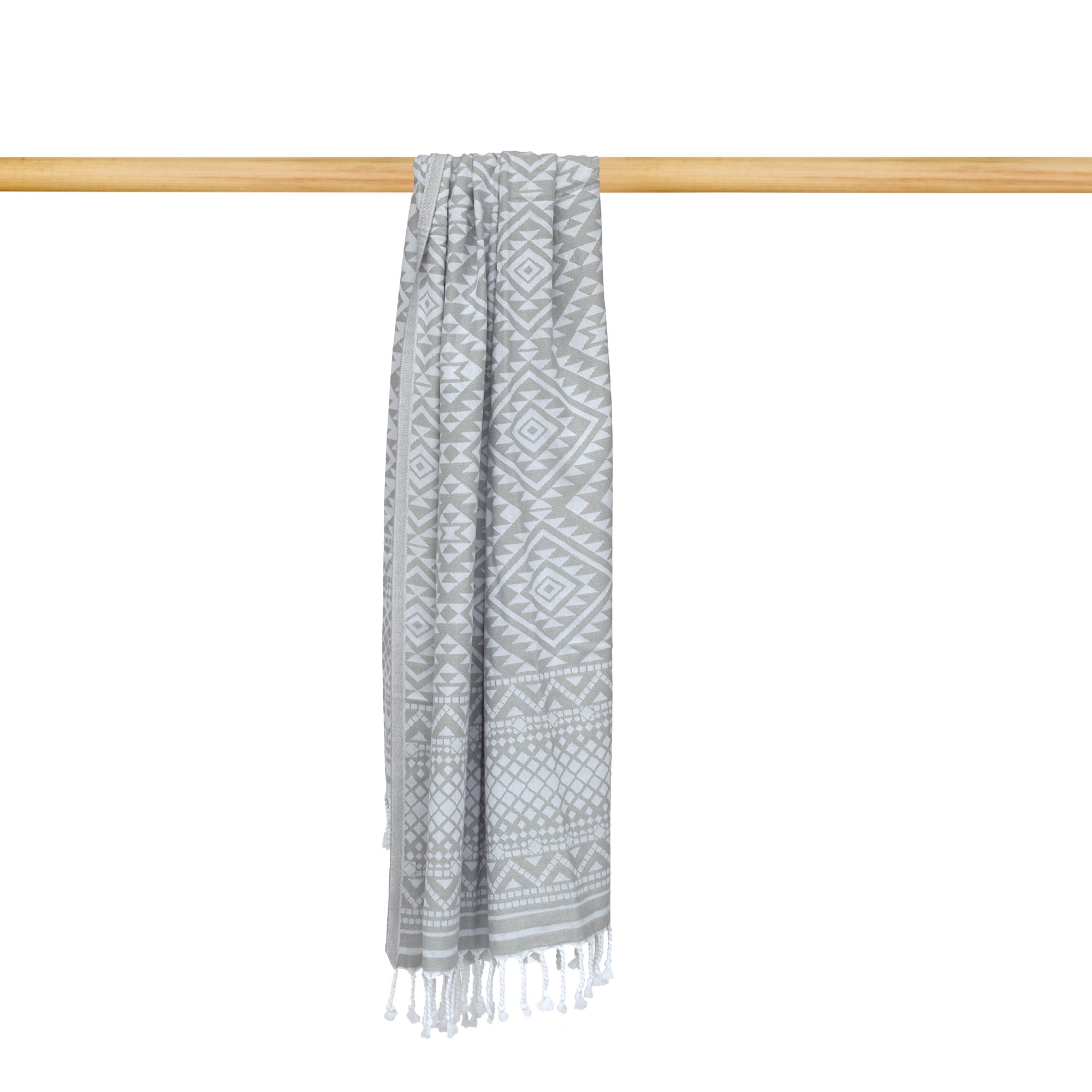 Hamamtuch 'Rug', hellgrau, L 175 cm, B 95 cm von fischer's lagerhaus