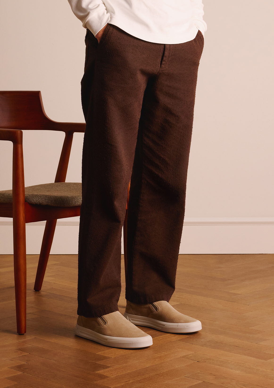 Beige suède loafers