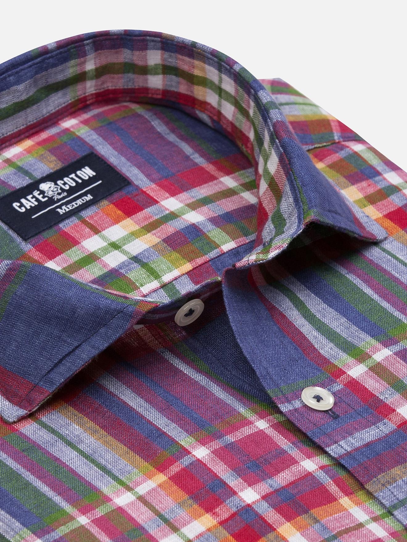 Chemise Oscar en lin à motif tartan
