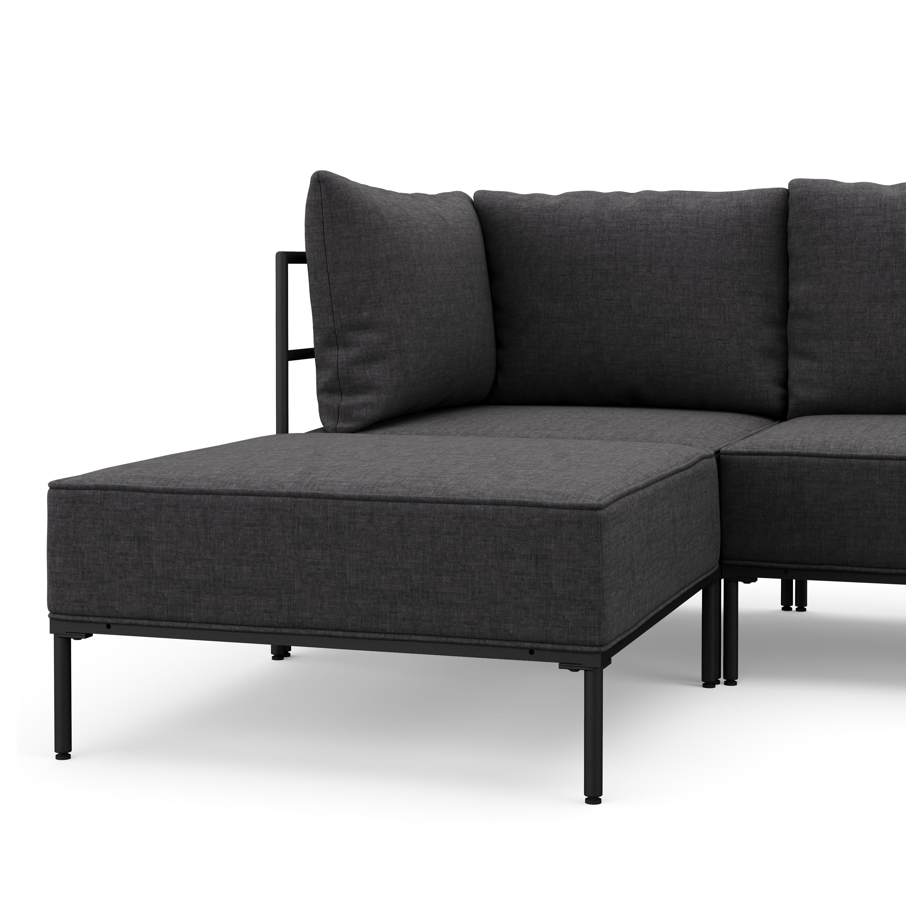 Ecksofa ETHAN 3-Sitzer anthrazit