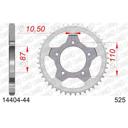Kit chaine AFAM 525 Type Acier