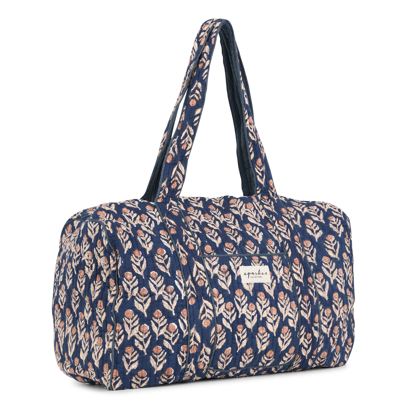 BUDDHA - Sac matelassé en coton imprimé | Bleu