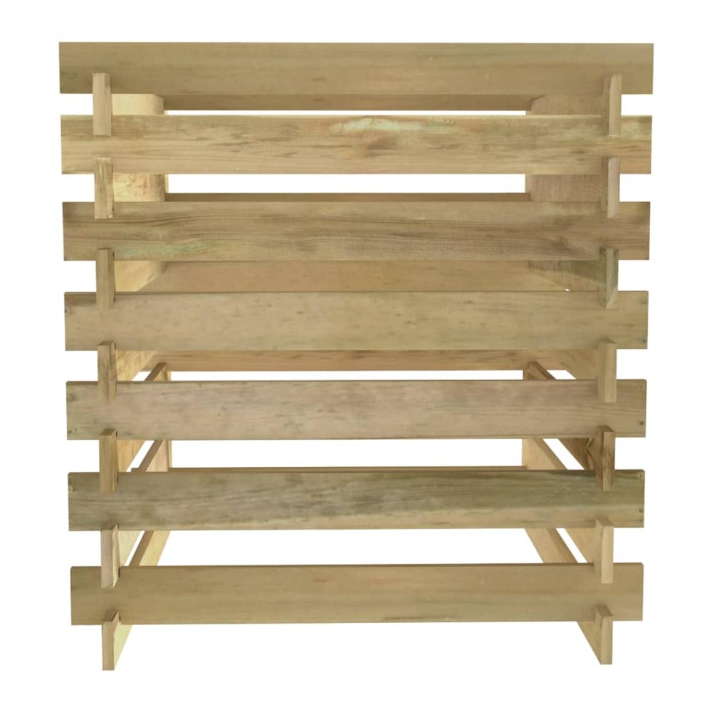 Composteur de jardin à lattes 90x90x90 cm bois de pin imprégné