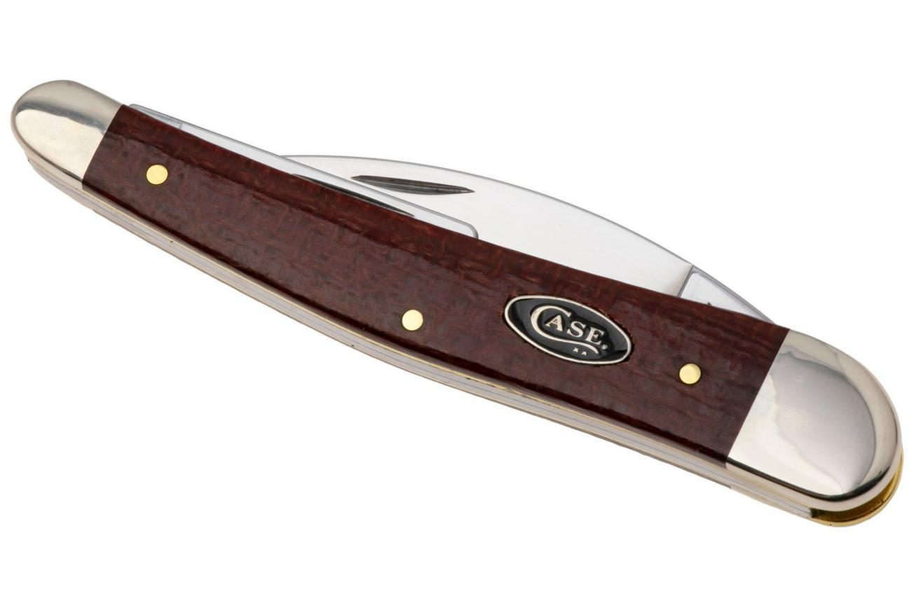 Case Seahorse Whittler Smooth Dark Red Burlap Micarta, 12276, 10355WH CS zakmes