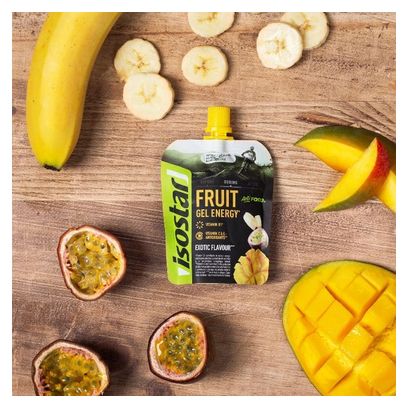 Gel énergétique Isostar Fruit Gel ActiFood Fruits exotiques - 90g