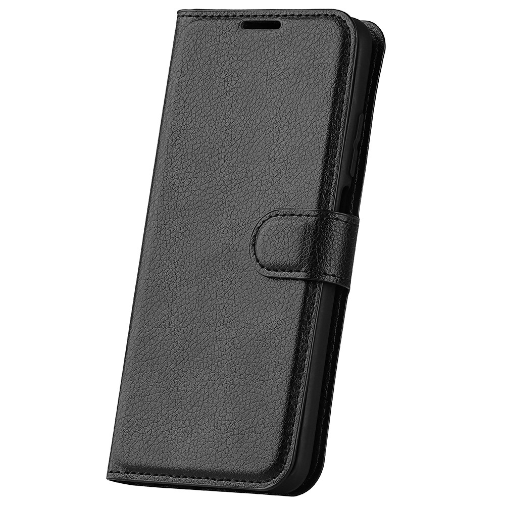 Xiaomi 12 Leder Tasche Flip Cover Litchi Look - Schwarz