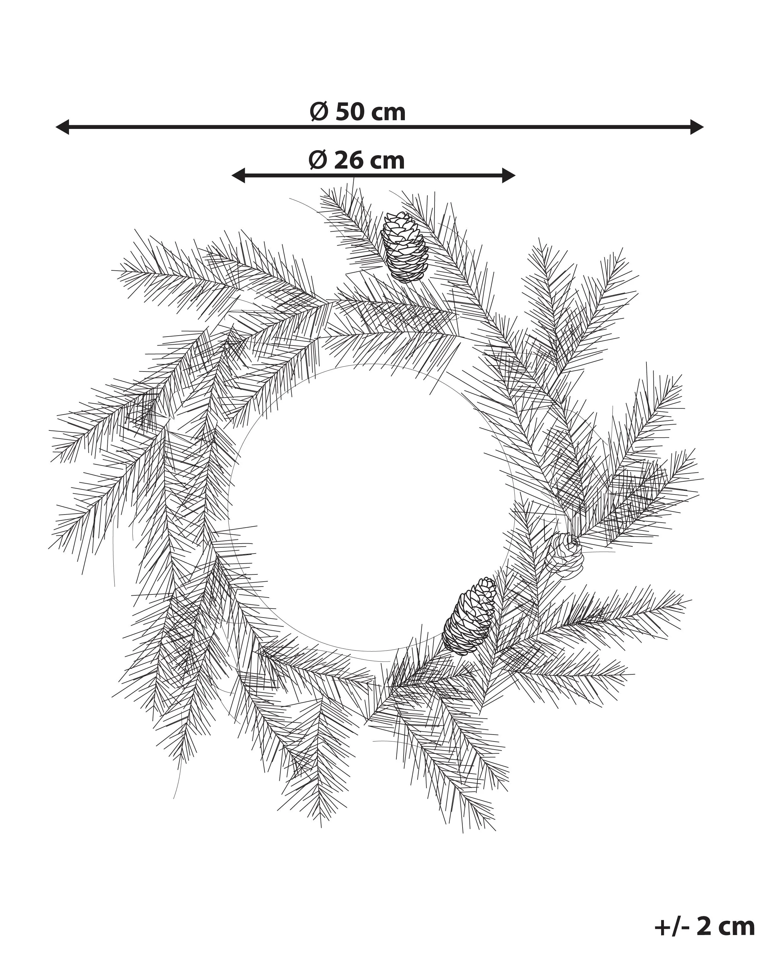 Kerstkrans LED WHITEHORN Donkergroen 50 cm