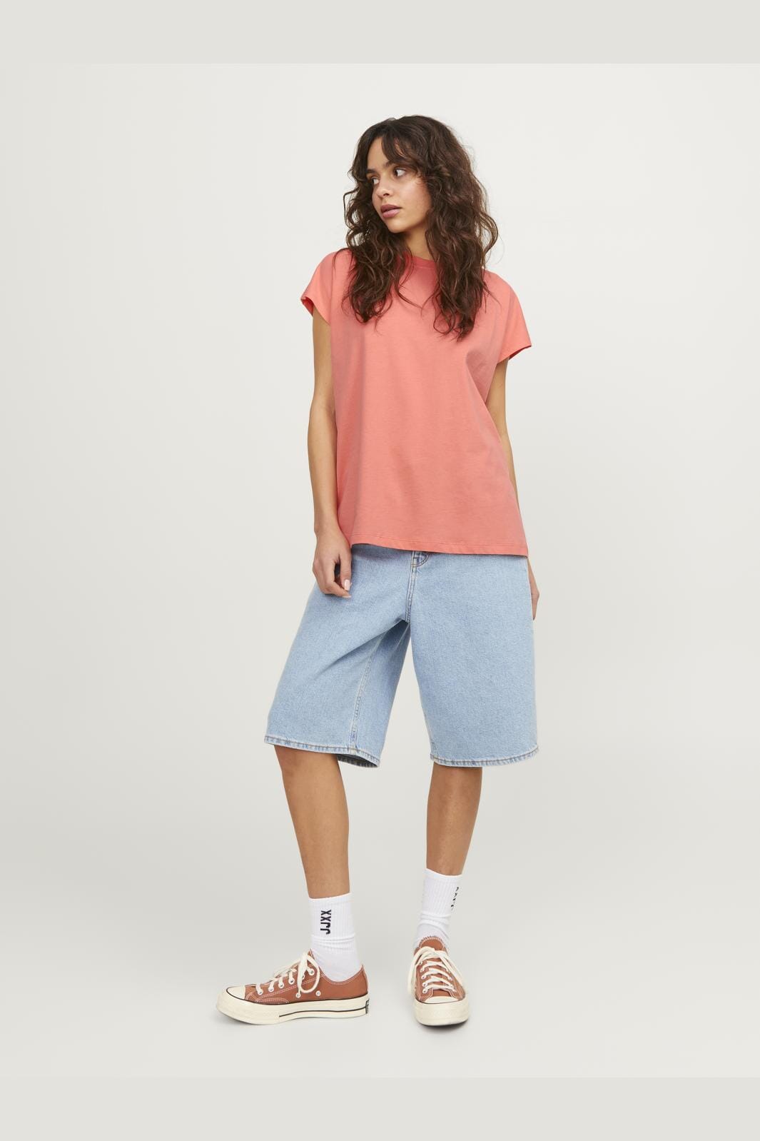 Jjxx Jxastrid Boxy Sl Every Tee 4388203 peach echo
